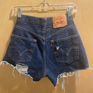 Levis dark wash denim cutoffs